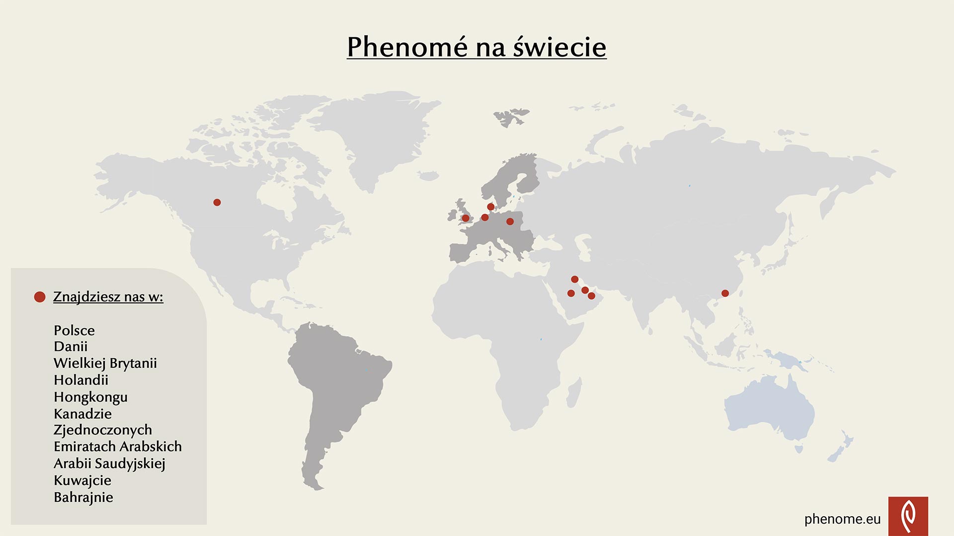Phenomé na świecie - mapa